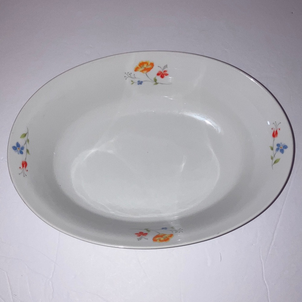 Vintage Hearthside Bake‎ N Serve China Floral 20” Oval Serving Bowl M/D Safe